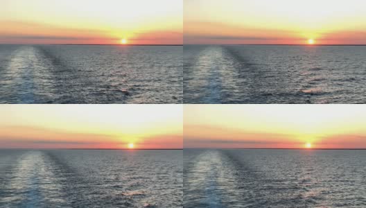 手持拍摄的美丽的加勒比日落与涟漪的水高清在线视频素材下载