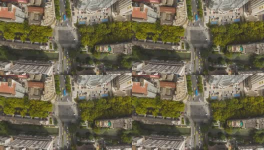 南京市中心晴天交通街道十字路口空中俯仰延时全景4k中国高清在线视频素材下载