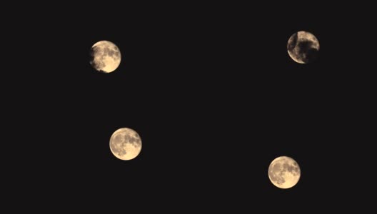 满月和乌云在黑暗的夜空，4k视频高清在线视频素材下载