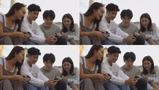 亚洲青少年在户外闲逛高清在线视频素材下载