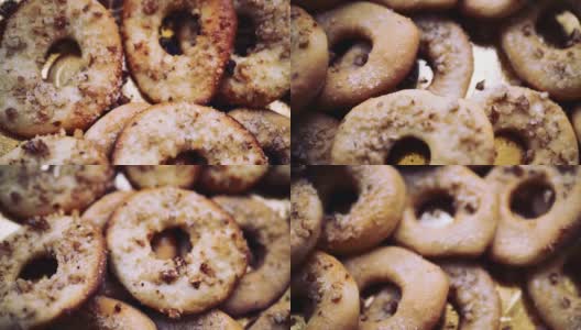 自制点心，干饼干。传统美味的葡萄干糕点高清在线视频素材下载