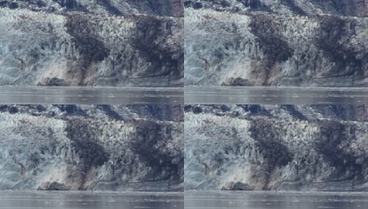 近距离拍摄的约翰霍普金斯冰川在冰川湾国家公园，阿拉斯加。高清在线视频素材下载