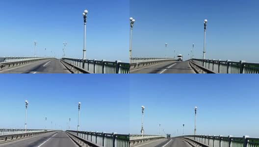 在多瑙河上的桥上开车高清在线视频素材下载