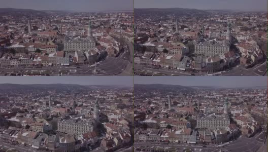 匈牙利索普隆古城航拍图。原始的原始日志格式。高清在线视频素材下载
