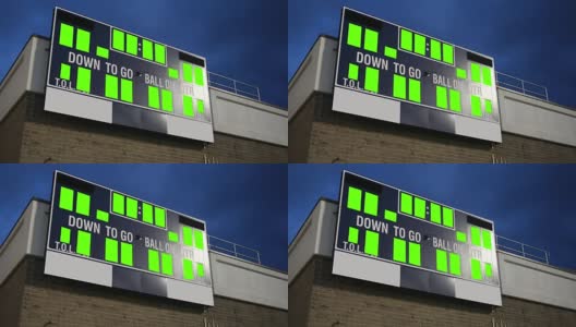 通用的绿色屏幕记分牌为高中或大学足球队-三脚架射击高清在线视频素材下载