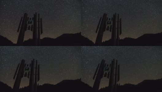 星星在国家公园上空旋转象征剪影时间流逝。多莉拍摄高清在线视频素材下载