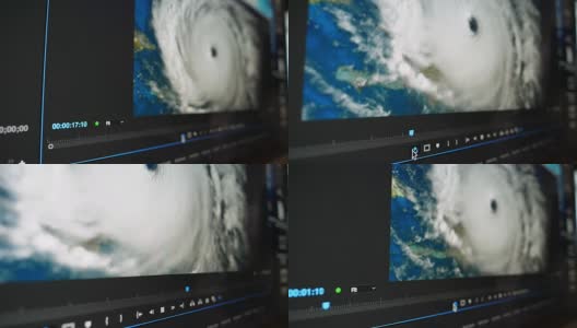 跟踪多莉特写镜头的视频编辑和飓风高清在线视频素材下载