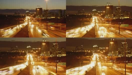 晚上延时:交通,多伦多高清在线视频素材下载