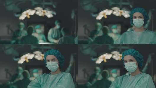 戴上手术口罩护士高清在线视频素材下载