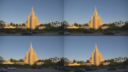 在圣地亚哥加州神庙的汽车POV，慢动作180帧/秒高清在线视频素材下载