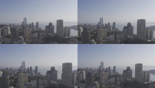 密集的城市建筑和城市天际线的航空摄影高清在线视频素材下载