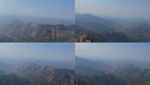 从Elphinstone点俯瞰康康地区山脉的景色。Mahabaleshwar,马哈拉施特拉邦,印度高清在线视频素材下载