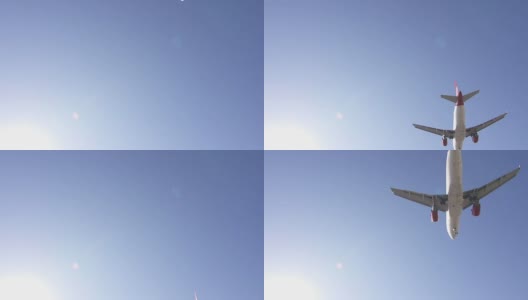 飞机在下降时飞过摄像头高清在线视频素材下载