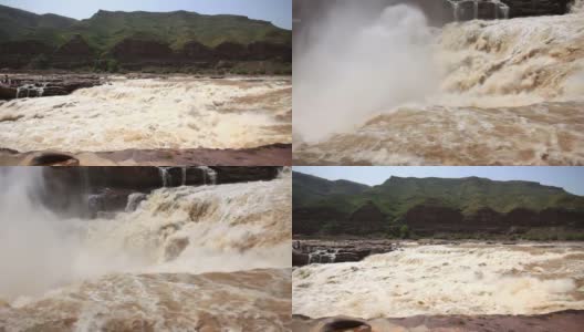 壮观的黄河壶口瀑布高清在线视频素材下载