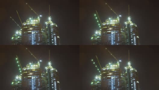 迪拜的T/L建筑工地高清在线视频素材下载