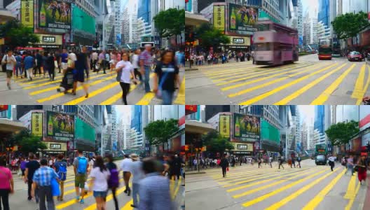 香港城市拥挤的人群高清在线视频素材下载