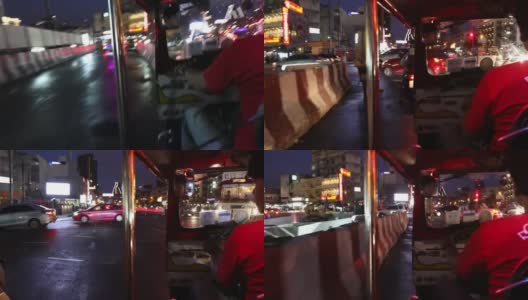 游客在曼谷骑嘟嘟车高清在线视频素材下载