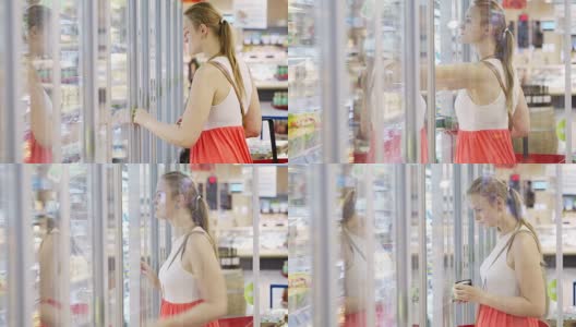 超市里的年轻女子高清在线视频素材下载