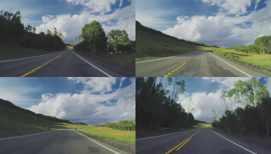 POV汽车在美国的一个山口行驶高清在线视频素材下载