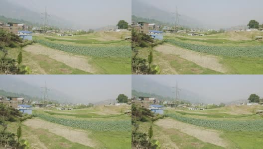 春天的尼泊尔田野。高清在线视频素材下载