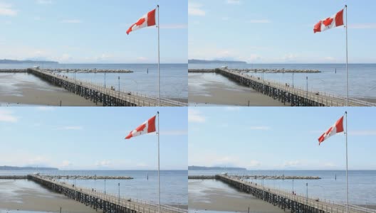 白岩码头和海滩，不列颠哥伦比亚省高清在线视频素材下载