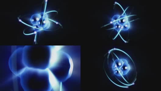 放大/缩小电子绕原子核运行的原子高清在线视频素材下载