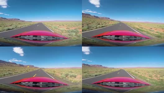 驾驶4K 89高速公路的POV。从佩奇到美国亚利桑那州大峡谷国家公园的高速公路高清在线视频素材下载