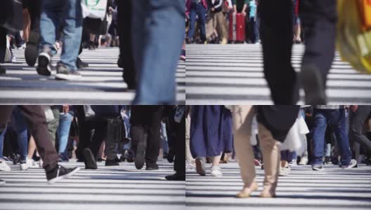 慢镜头:日本东京行人过街。高清在线视频素材下载