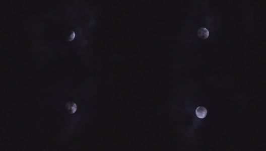 晚上有云的满月高清在线视频素材下载