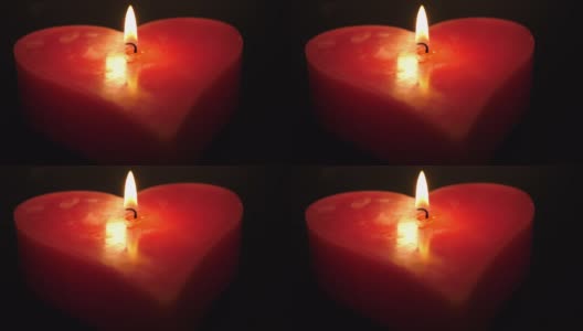 大心形蜡烛燃烧无限浪漫无缝循环的视频背景情人节高清在线视频素材下载