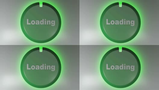 使用旋转光标加载绿色圆圈标志- 3D渲染视频剪辑高清在线视频素材下载
