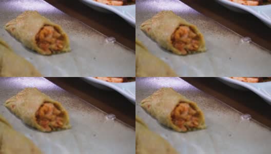 韩国传统食品，荞麦可丽饼，全平高清在线视频素材下载