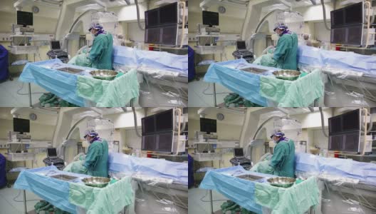 外科医生在手术台上工作高清在线视频素材下载