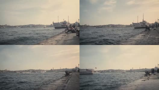 4K:伊斯坦布尔海上交通的延时高清在线视频素材下载