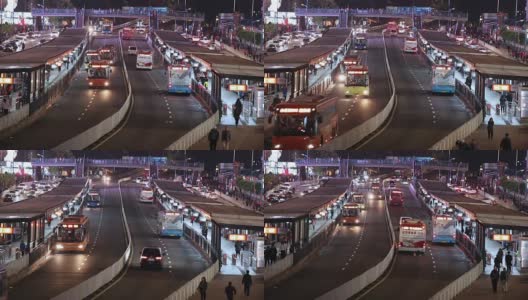 广州繁忙交通的BRT(快速公交)高清在线视频素材下载