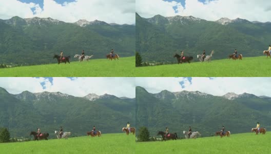 HD起重机:在朱利安阿尔卑斯山骑马高清在线视频素材下载