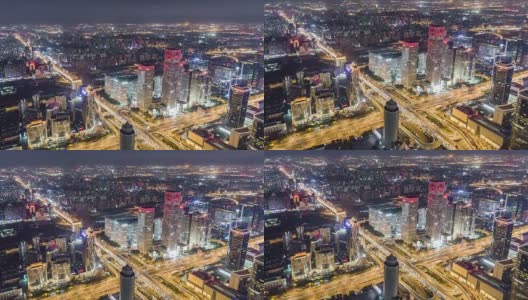 T/L WS HA TD Beijing Urban Skyline at Night /北京，中国高清在线视频素材下载
