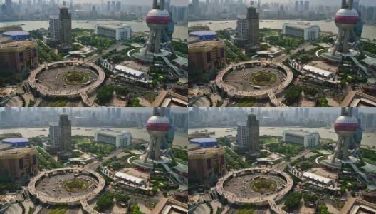 上海陆家嘴环空立交桥高架图，时间流逝高清在线视频素材下载