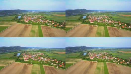 巴伐利亚多瑙河流域的萨奇村高清在线视频素材下载