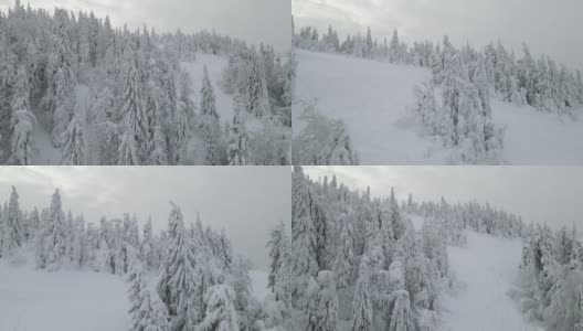 冬季雪灾鸟瞰图高清在线视频素材下载