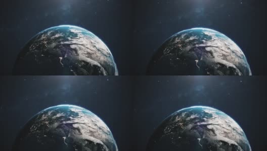 美丽的地球星球动画。太空中的地球高清在线视频素材下载
