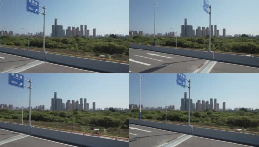 俯瞰发展中城市的空高架桥高清在线视频素材下载