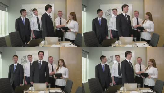 会议室里的商业团队肖像高清在线视频素材下载