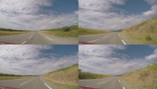 汽车行驶在法国乡村边POV高清在线视频素材下载