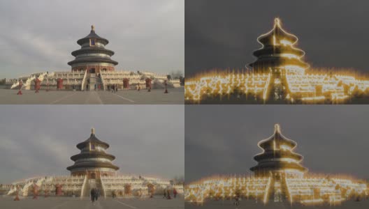 北京天坛的光影效果，时间跨度高清在线视频素材下载