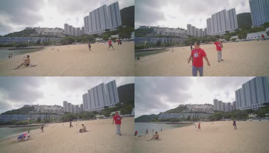 在浅水湾香港泳滩漫步高清在线视频素材下载