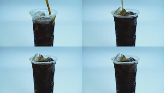 倒可乐在白色的背景高清在线视频素材下载