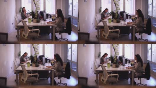 在办公室工作的女性同事高清在线视频素材下载