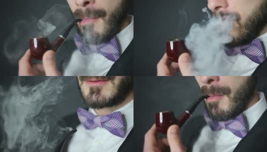 男士吸烟管高清在线视频素材下载