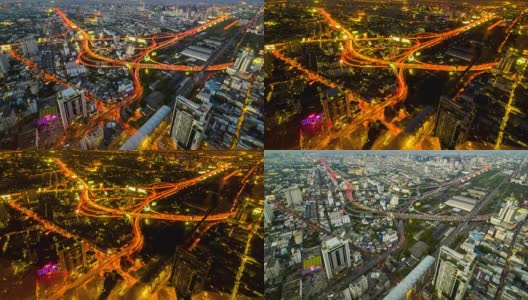 夜间曼谷的交通。间隔拍摄高清在线视频素材下载